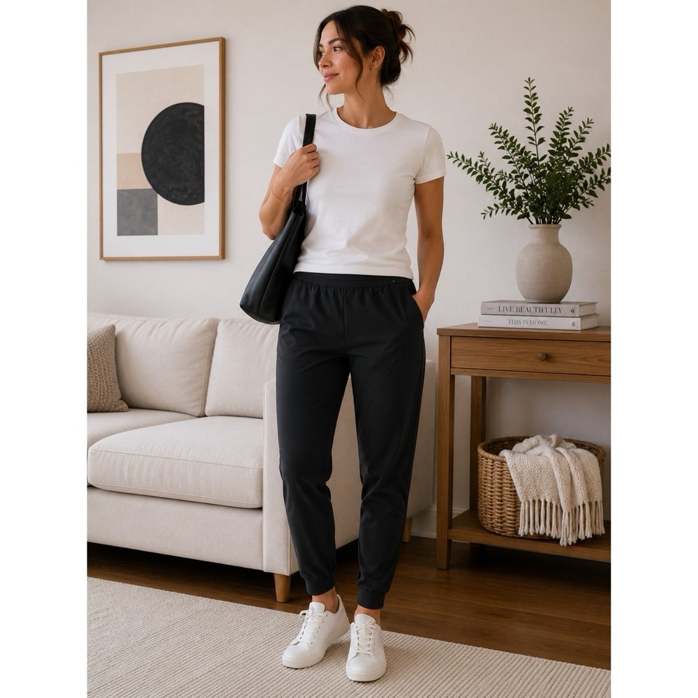 UNIQLO DRY-EX‎ Size Large Jogger Pants Black Stretch Athletic Travel